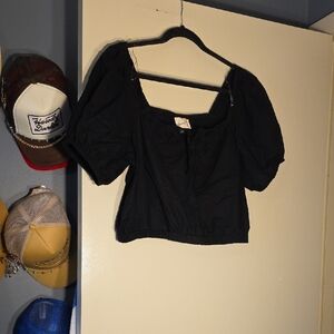 Universal Thread Black Puff Sleeve Blouse